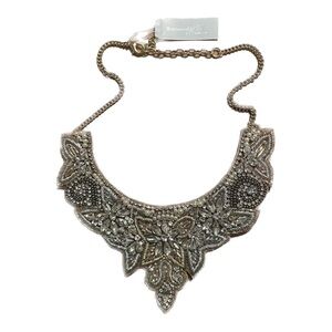 NWT! Borrowed & Blue by Southern Living Pearl and Rhinestone Bib Necklace
